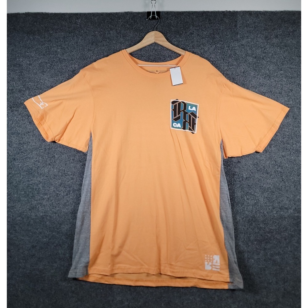 Rock Revival T-Shirt Mens XL Orange Graphic Short Sleeve Cotton Preppy NWT $65